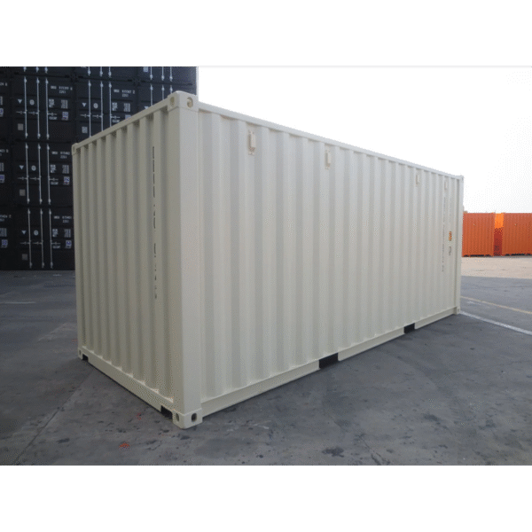 20 Fuß Seecontainer cremeweiß, 1. Reise